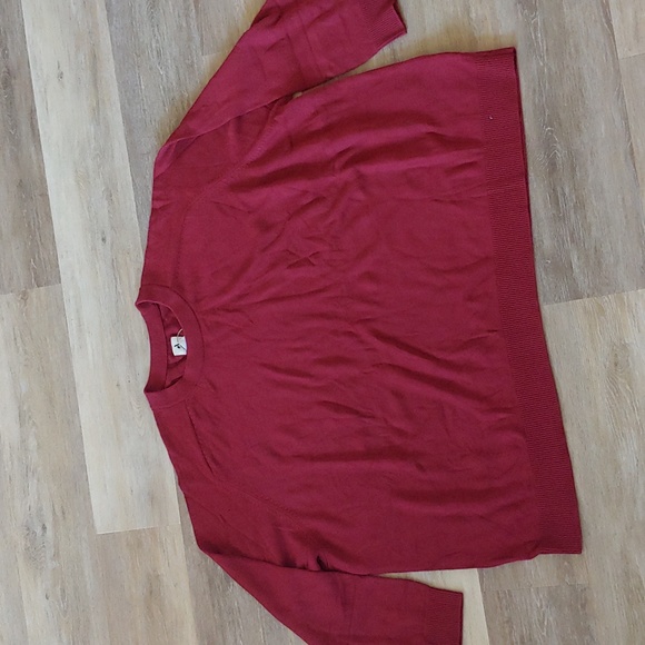 NWT Amazon Aware Women's Pointelle Crewneck Sweater Red Size 7X - Picture 1 of 8